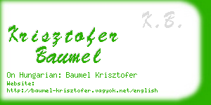 krisztofer baumel business card